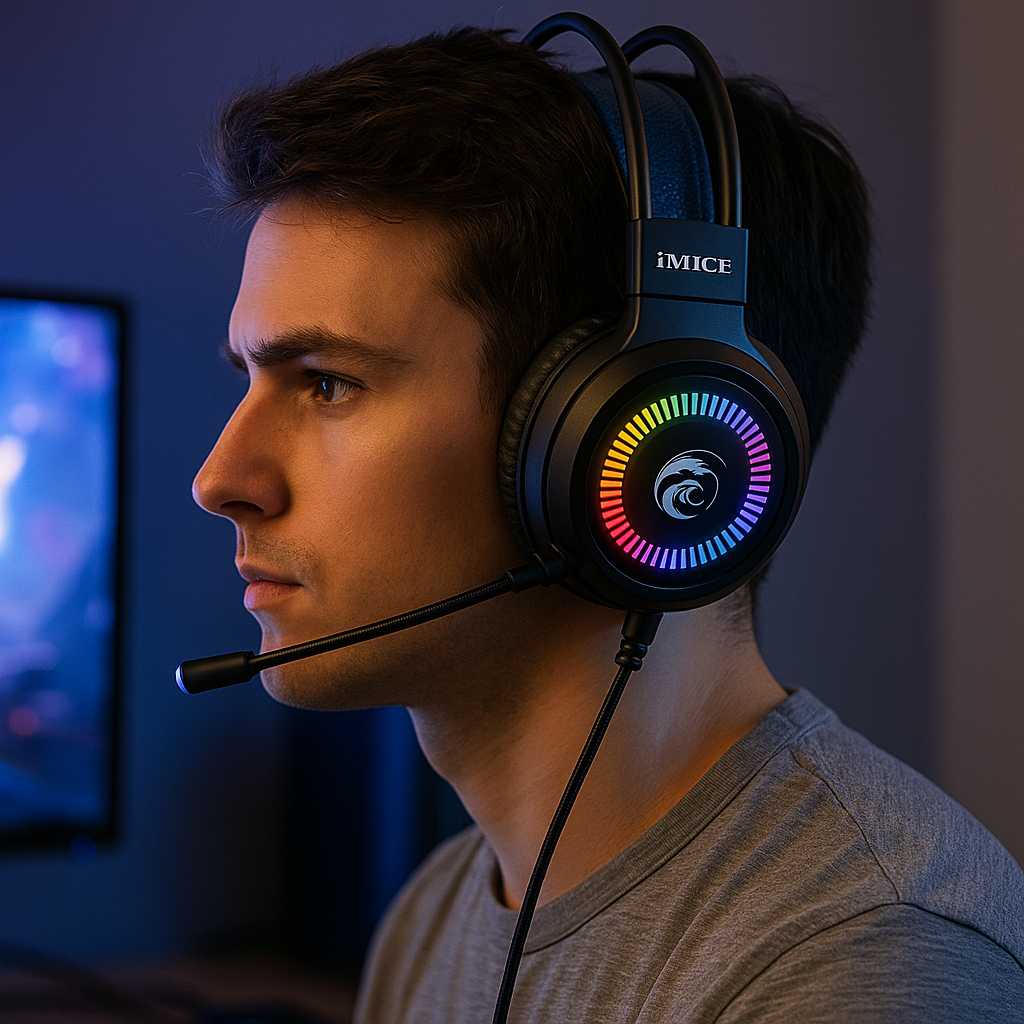 AudÃfonos Gamer iMICE con Micrófono y Luz Led RGB (DRP)-GSMPRO.CL